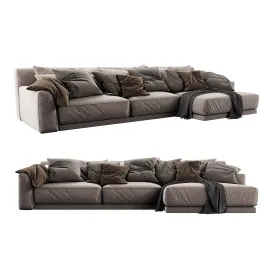 Poliform paris seoul chaise lounge brown